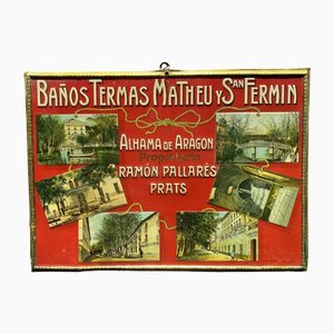 Tin Banos Thermas Matheu Sign, 1900s