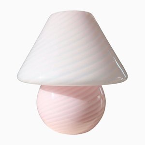 Vintage Murano Pink Mushroom Lamp, 1970s