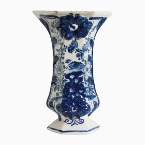Delft Blue and White Chinoiserie Beaker Vase, 18th Century