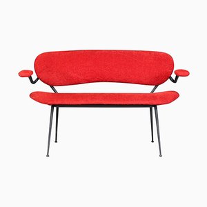 Rotes Mid-Century Modern Sofa / Bank von Gastone Rinaldi, Italien, 1960er