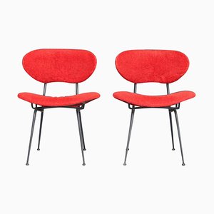Red Mid-Century Modern Side Chairs attributed to Gastone Rinaldi, Italy, 1960s, Set of 2