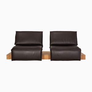 Brown Leather Free Motion Edit 3 Loveseat from Koinor