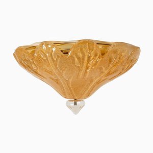 Flush Mount Gold Murano Glass from Vistosi, Italy, 1970s