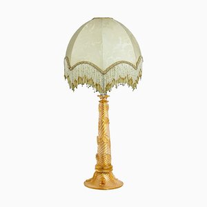 Hand Blown Gold Murano Glass Table Lamp attributed to Barovier & Toso, Italy, 1950s