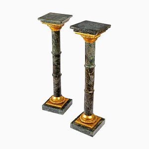 Antique Marble and Bronze Columns, 19th Century, Set of 2