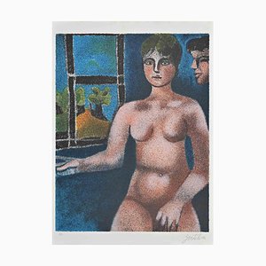 Franco Gentilini, Nude, Lithograph, 1980s