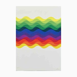 Julio Le Parc, Colored Waves, Screen Print, 1976