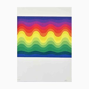 Serigrafía Julio Le Parc, Ondas de colores, 1976