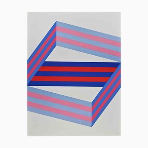 Renato Livi, Striped Composition, Lithograph, 1970s