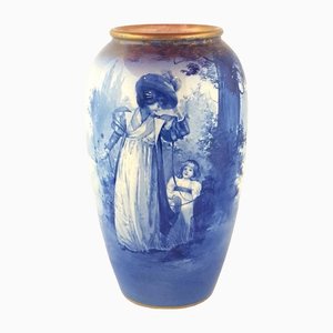 Blue Mother & Daughter in Garden Vase from Royal Doulton