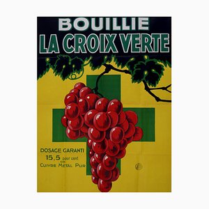 Póster de vino Bouillie La Croix Verte grande, años 20