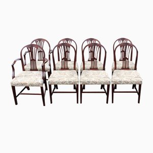 Mahogany Chairs with Pop Out Seats in the style of Hepplewhite, Set of 8
