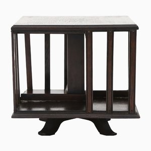Swivel Side Table with Bookcase, Early 1900s