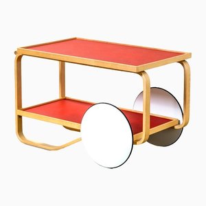 Model 901 Cart with Structure in Birch and Colored Laminate by Alvar Aalto for Artek, 2004