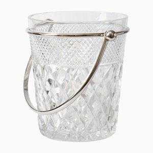 Diamond Cut Crystal Glass Ice Bucket from Val Saint Lambert, 1960s