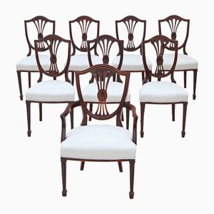19th Century Mahogany Dining Chairs, Set of 8