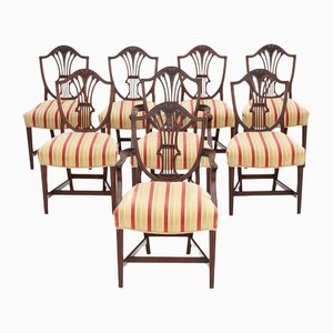 Georgian Revival Mahogany Dining Chairs, 1920s, Set of 8