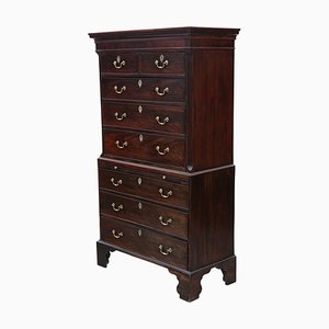 Antique 18th Century Mahogany Tallboy Chest of Drawers