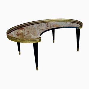Vintage Rosewood and Gilded Brass Side Table, 1960s