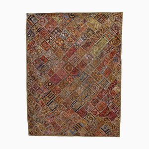 Tapisserie Murale Patchwork Vintage Brodée, 1950s