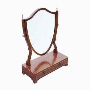 19th Century Mahogany Shield Dressing Table Swing Mirror