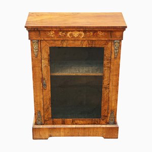 Antique Inlaid Burr Walnut Pier Display Cabinet, 1880s