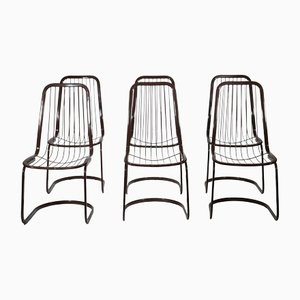 Chrome Tube Chairs by Gastone Rinaldi, 1970s, Set of 6