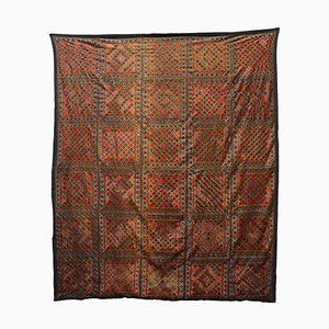 Federa vintage in seta ricamata a mano, anni '50