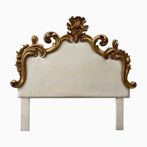 Art Deco Style Bed Headboard in Wood with Gold Leaf