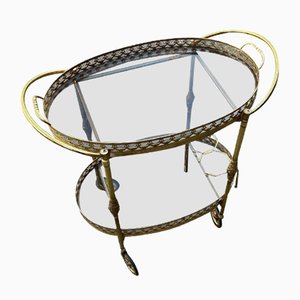 Vintage French Brass Drinks Trolley, 1930s