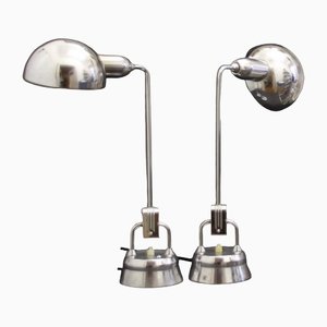 French Art Deco Metal Desk Lamps by Charlotte Perriand for Jumo, 1940s, Set of 2