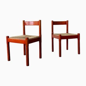 Red Carimate Side Chairs, Set of 2
