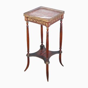 Wooden Gueridon Table with Marble Top, 1800s