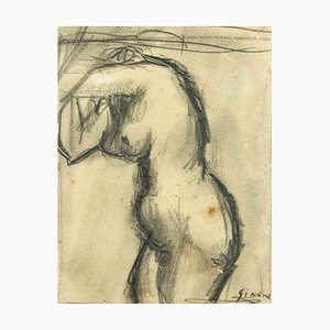 Mario Sironi, desnudo, dibujo al carbón, años 40