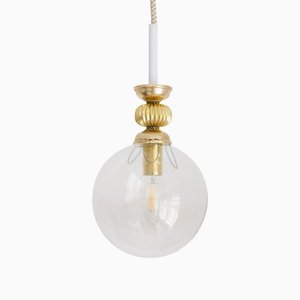 Gold Pendant Lamp by Jugosik, 1950s
