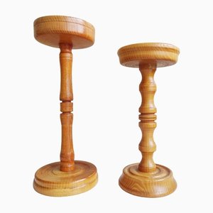 Soporte para plantas torneado, años 60. Juego de 2