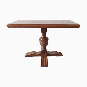 Mesa auxiliar de madera de roble con tablero giratorio, años 60