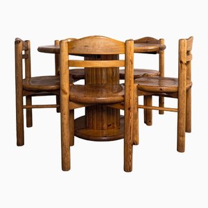 Juego de mesa y sillas de comedor al estilo de Rainer Daumiller, años 70. Juego de 6