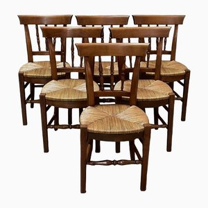 Late 19th Century Dining Chairs in Blonde Cherry, Set of 6
