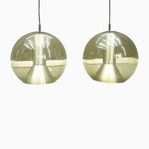 Glass Ceiling Lamps by Frank Ligtelijn for Raak Niederland 1960s, Set of 2