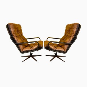 Vintage Scandinavian Swivel Chairs, Set of 2
