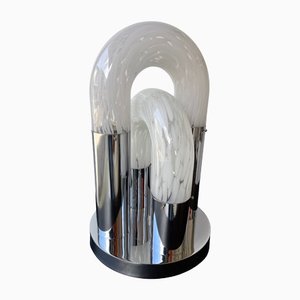 Italienische Murano Glas Metall Chrom Lampe von Aldo Nason für Mazzega, 1970er