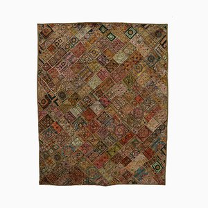 Vintage Embroidered Patchwork Wall Tapestry, 1950s