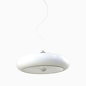 Large Space Age White Pendant Lamp from Guzzini, 1970s