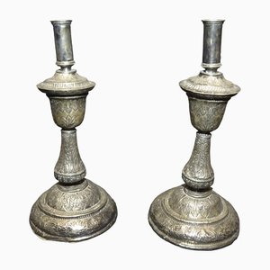 Baroque Silver Candleholders, 18th Century, Set of 2