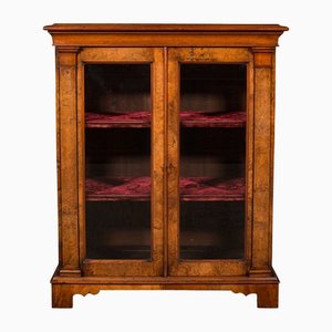Antique English Country House Display Bookcase in Walnut