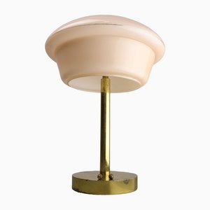 Mid-Century Brass & Glass Table Lamp