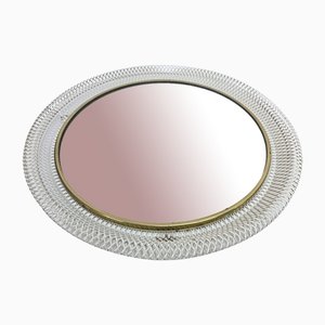 Mid-Century Cream Metal Mirror, 1950s