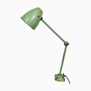 Lámpara de mesa de taller industrial verde, años 60