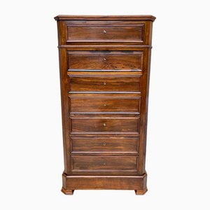 Mid-19th Century French Louis Philippe Carved Walnut Secretary Cabinet, 1890s